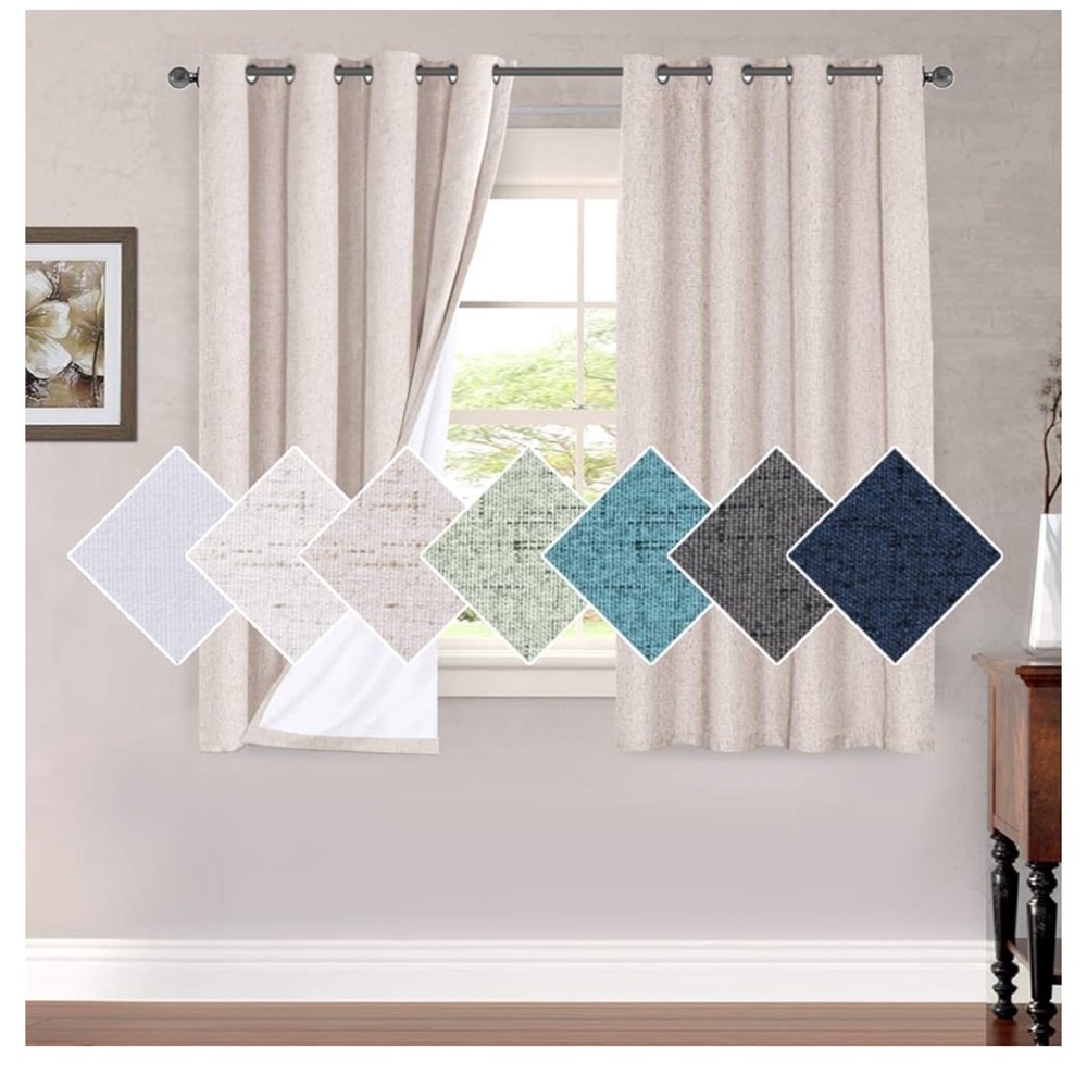 Beige never used curtains